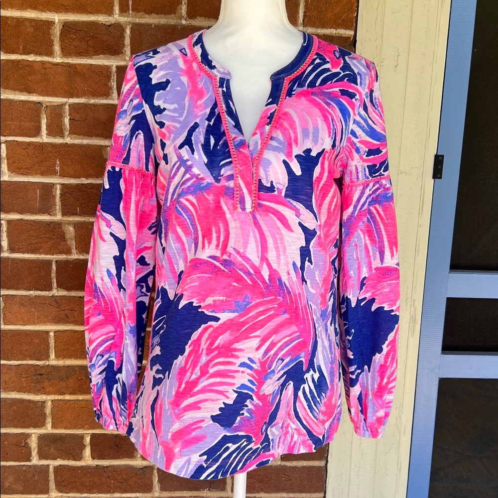 Lilly Pulitzer Kalissa Tunic in Blue Paradise Print Size S